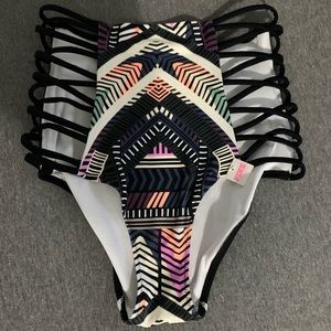 VS Pink High-Waisted Strappy Bikini Bottom